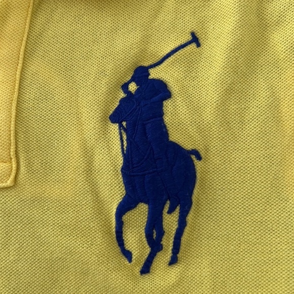 Yellow and Navy blue Ralph Lauren short sleeved Polo - Picture 2 of 5